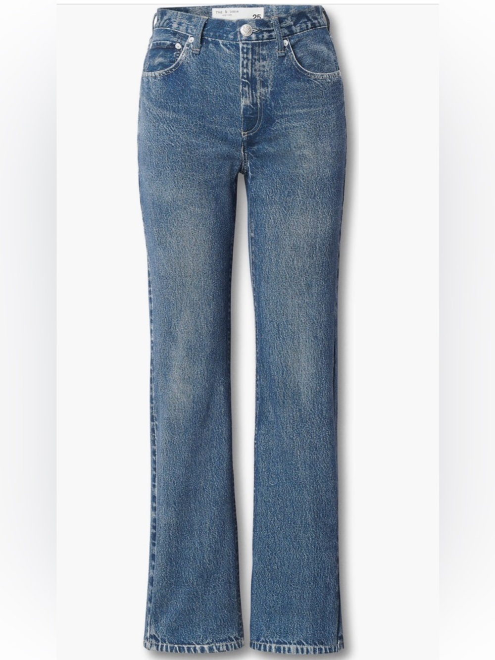 rag & bone Straight Leg Jeans in Medium Blue Wash